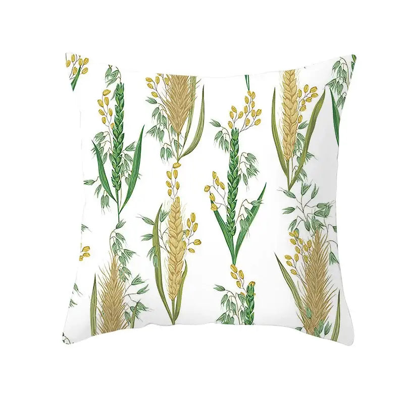 Botanical autumn maple leaves plush pillow case living room decor