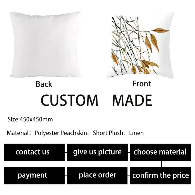 Botanical autumn maple leaves plush pillow case living room decor