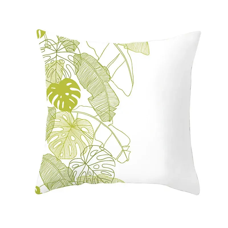 Botanical autumn maple leaves plush pillow case living room decor
