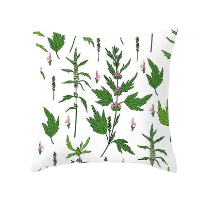 Botanical autumn maple leaves plush pillow case living room decor