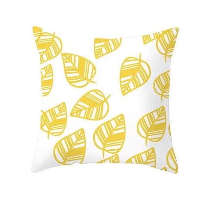 Botanical autumn maple leaves plush pillow case living room decor