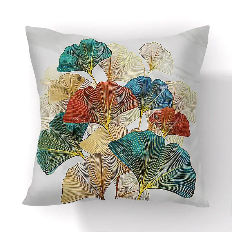 Botanical big leaves cushion covers living room decorative pillows