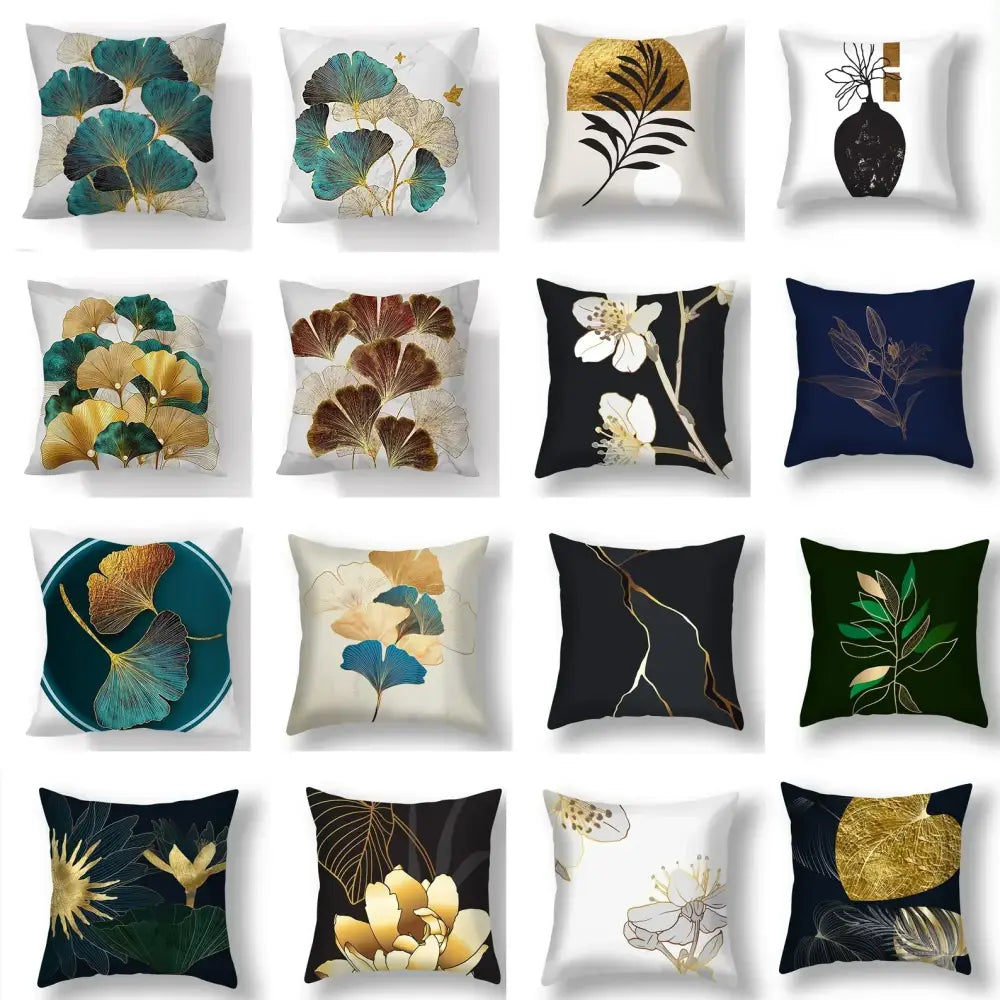 Botanical big leaves cushion covers living room decorative pillows