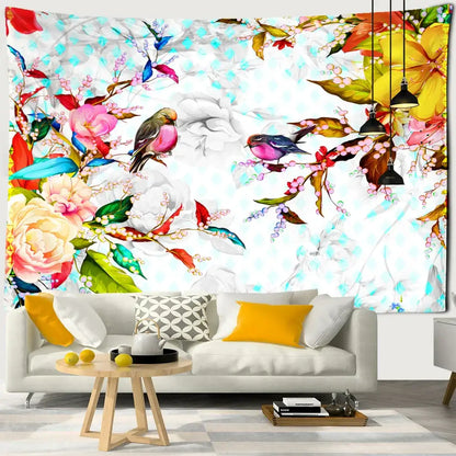 Botanical flying bird wall hanging for living room decor