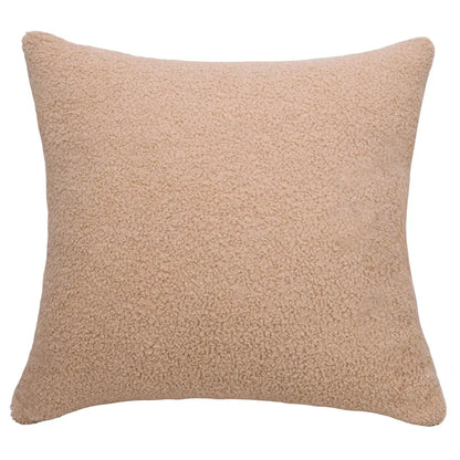 Boucle teddy rust slate and cream throw pillows living room set