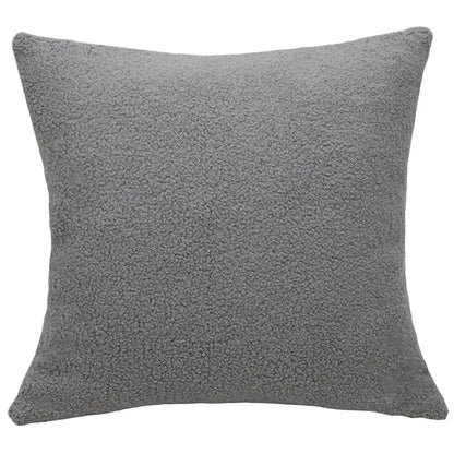 Boucle teddy rust slate and cream throw pillows living room set
