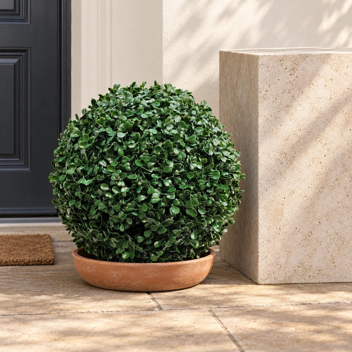 Boxwood Artificial Topiary Ball Set of 2 15in – UV Resistant