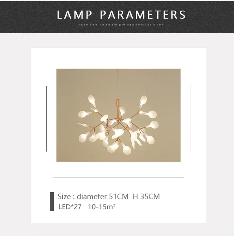 DecorBites™ Branch Design Nordic Chandelier - Rose Gold/Black