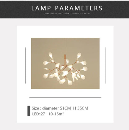 DecorBites™ Branch Design Nordic Chandelier - Rose Gold/Black