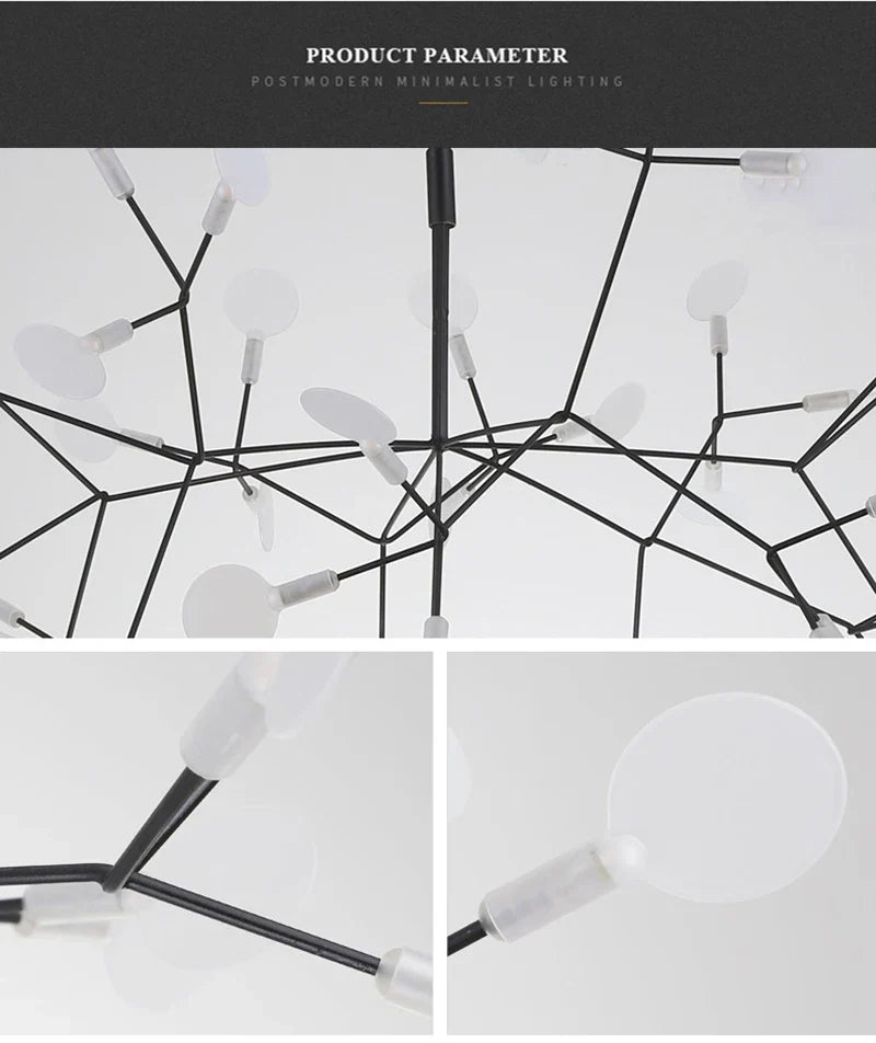 DecorBites™ Branch Design Nordic Chandelier - Rose Gold/Black