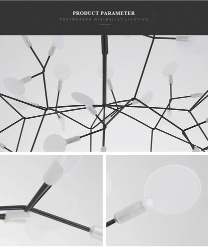 DecorBites™ Branch Design Nordic Chandelier - Rose Gold/Black