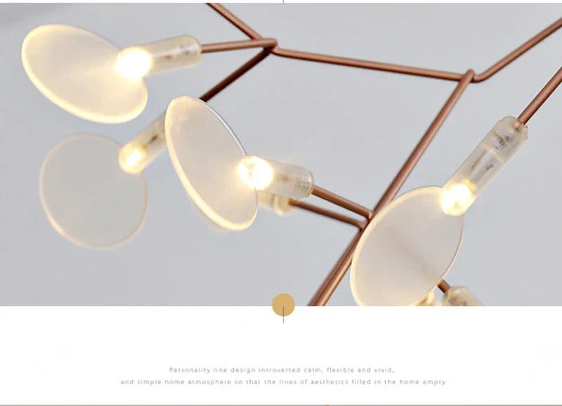 DecorBites™ Branch Design Nordic Chandelier - Rose Gold/Black