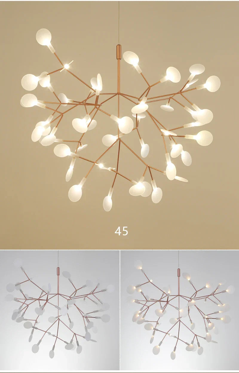 DecorBites™ Branch Design Nordic Chandelier - Rose Gold/Black