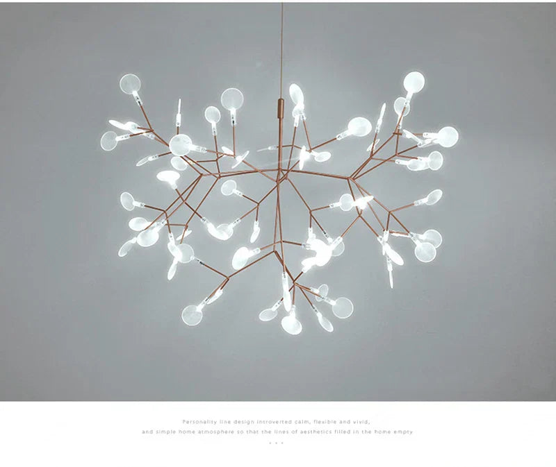 DecorBites™ Branch Design Nordic Chandelier - Rose Gold/Black