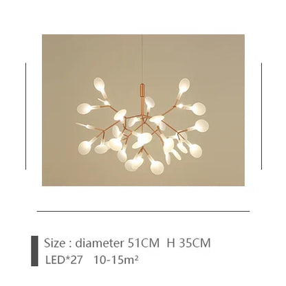DecorBites™ Branch Design Nordic Chandelier - Rose Gold/Black