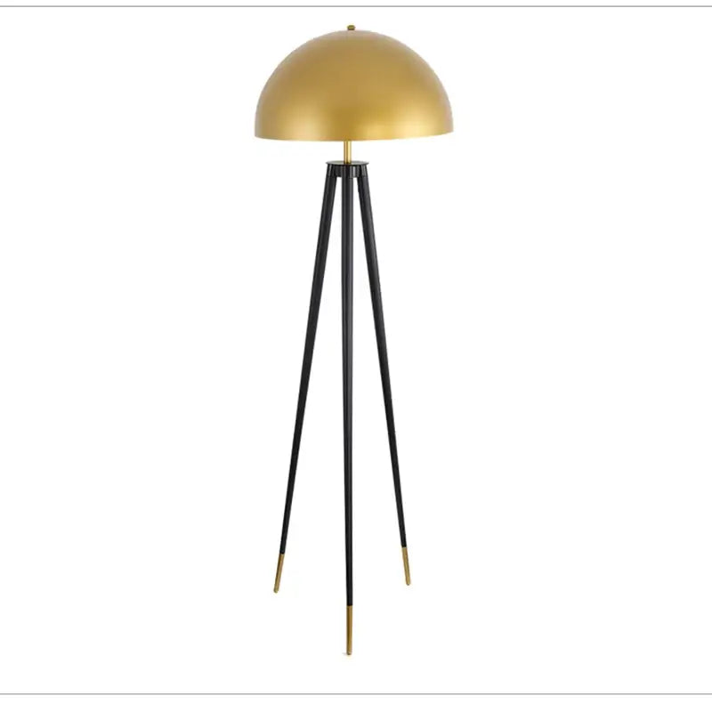 Brass and black coyote gold tripod floor lamp for living room