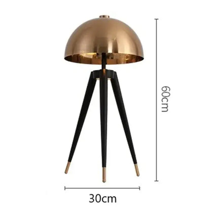 Brass and black coyote gold tripod floor lamp for living room