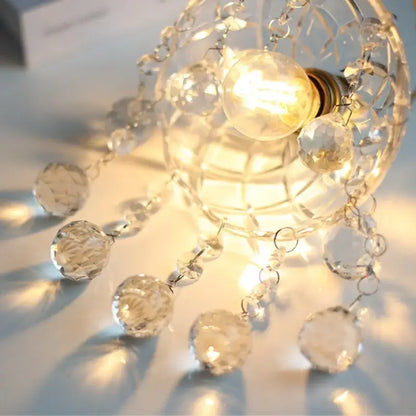 Brass crystal clear glass led pendant lights dining room