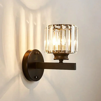 Brass brass crystal glass wall sconce bedroom lighting