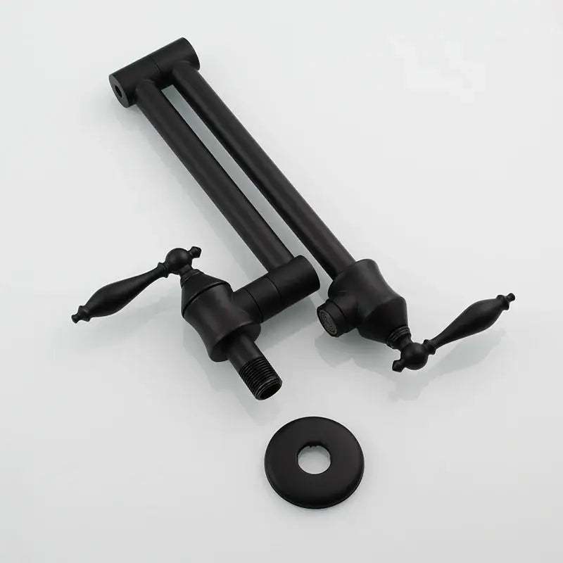 Brass double joint telescopic kitchen faucet with two spray modes