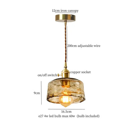 Brass glass lotus leaf pendant lamp dining room set