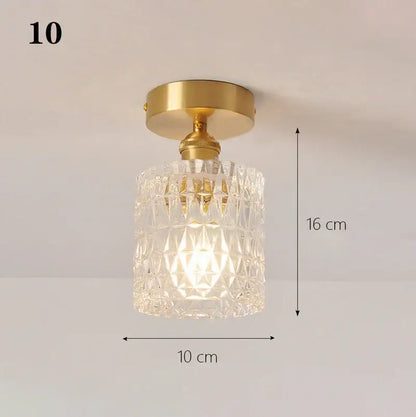 Brass glass shade pendant ceiling lamp for kitchen lights