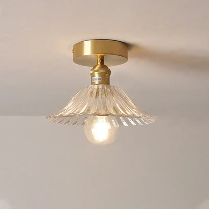 Brass glass shade pendant ceiling lamp for kitchen lights