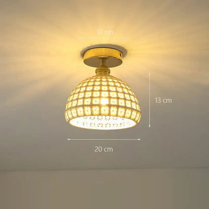 Brass glass shade pendant ceiling lamp for kitchen lights