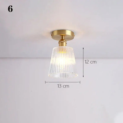 Brass glass shade pendant ceiling lamp for kitchen lights
