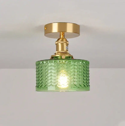 Brass glass shade pendant ceiling lamp for kitchen lights
