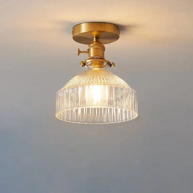 Brass glass shade pendant ceiling lamp for kitchen lights