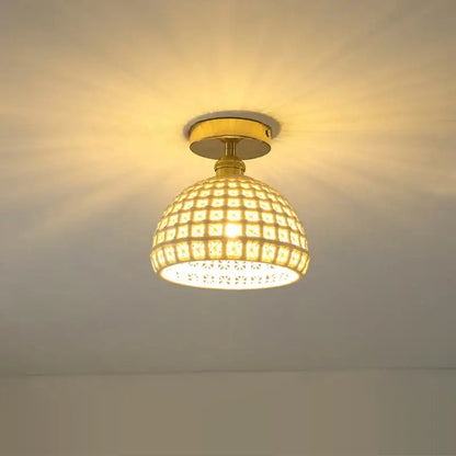 Brass glass shade pendant ceiling lamp for kitchen lights