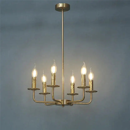 Brass iron art chandelier lights for dining room candle fixtures