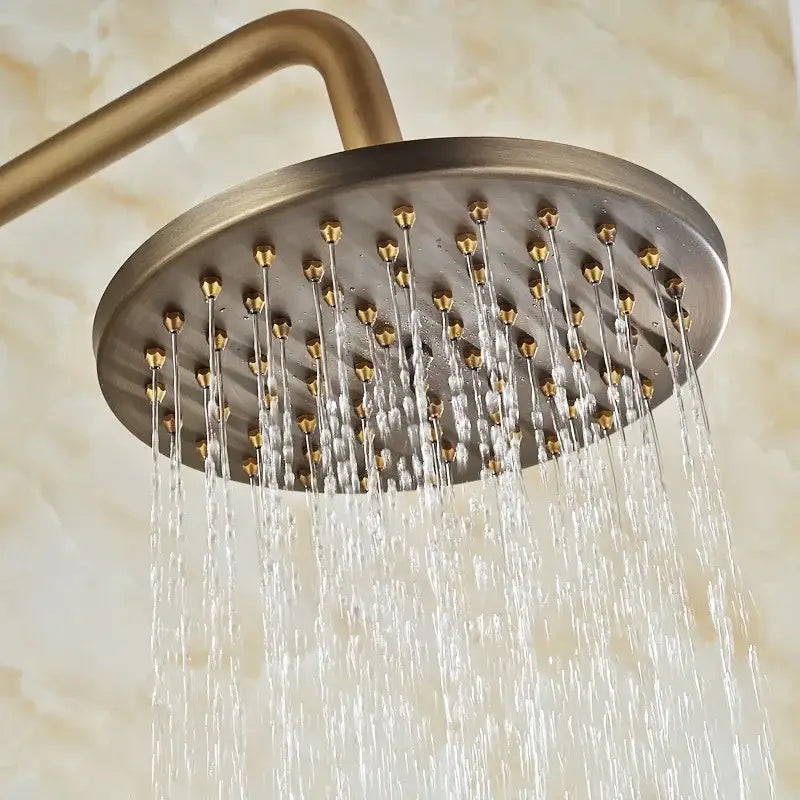 Brass rainfall shower faucet with handheld spray bathroom set