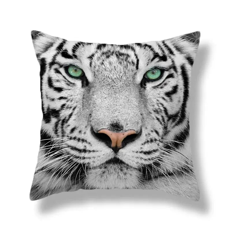 Brave tiger pattern print cushion covers nine pack living room decor