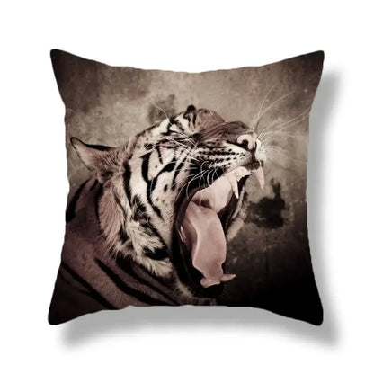 Brave tiger pattern print cushion covers nine pack living room decor