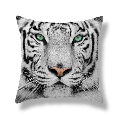 Brave tiger pattern print cushion covers nine pack living room decor