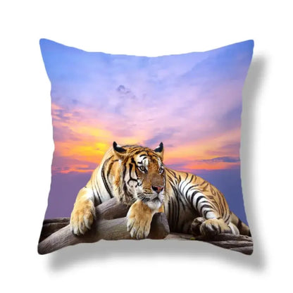 Brave tiger pattern print cushion covers nine pack living room decor