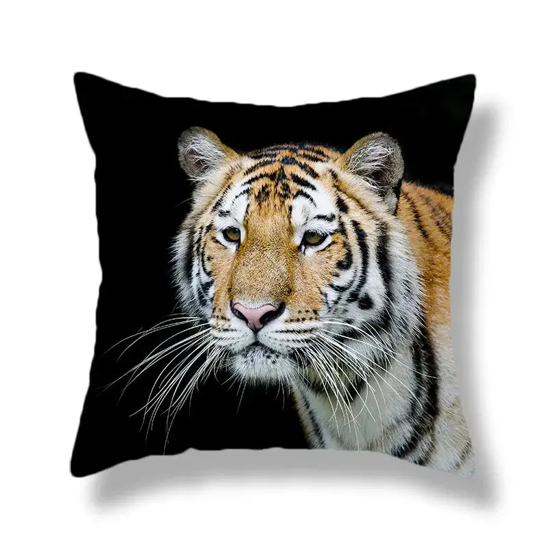 Brave tiger pattern print cushion covers nine pack living room decor