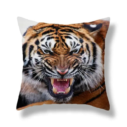 Brave tiger pattern print cushion covers nine pack living room decor