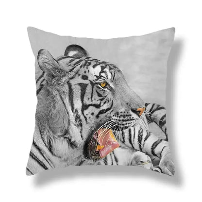Brave tiger pattern print cushion covers nine pack living room decor