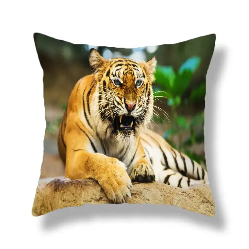 Brave tiger pattern print cushion covers nine pack living room decor