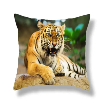 Brave tiger pattern print cushion covers nine pack living room decor