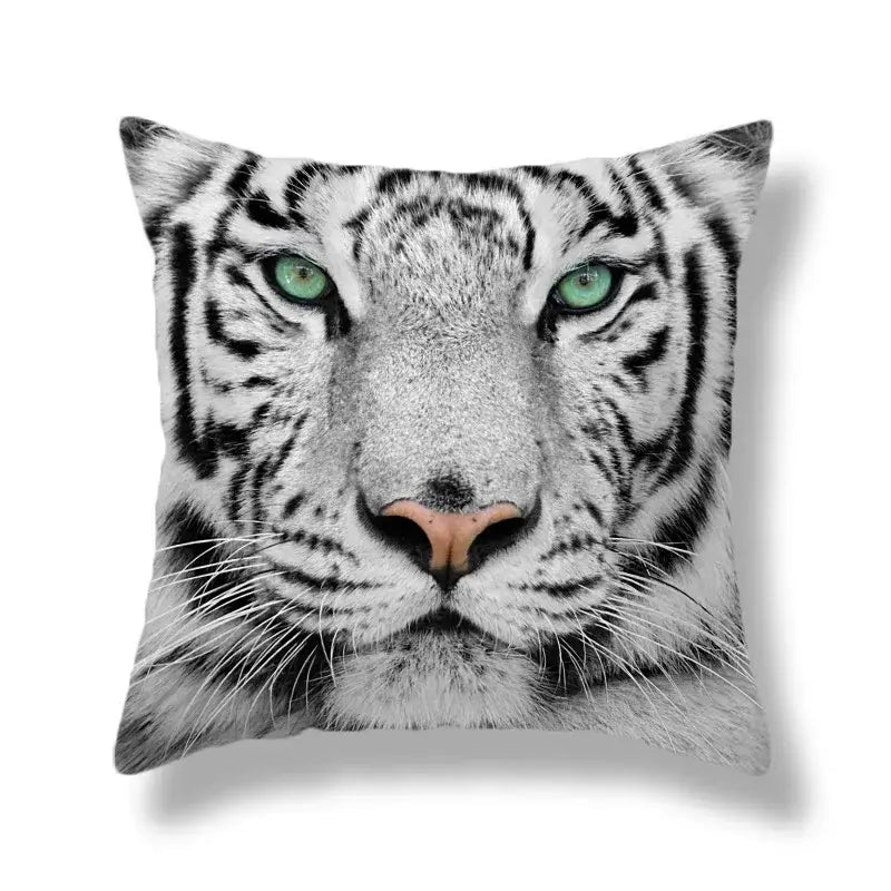 Brave tiger pattern print cushion covers nine pack living room decor