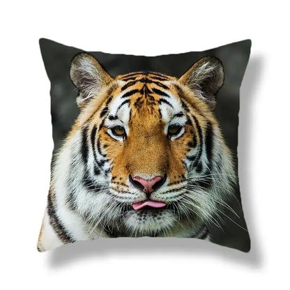 Brave tiger pattern print cushion covers nine pack living room decor