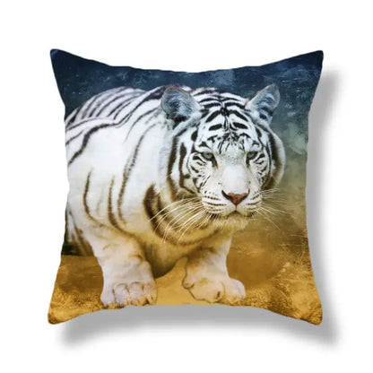Brave tiger pattern print cushion covers nine pack living room decor