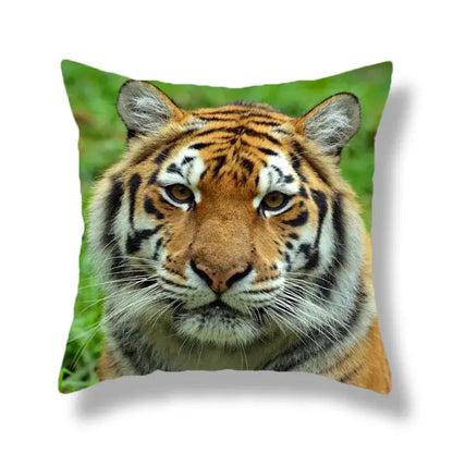 Brave tiger pattern print cushion covers nine pack living room decor