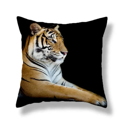 Brave tiger pattern print cushion covers nine pack living room decor