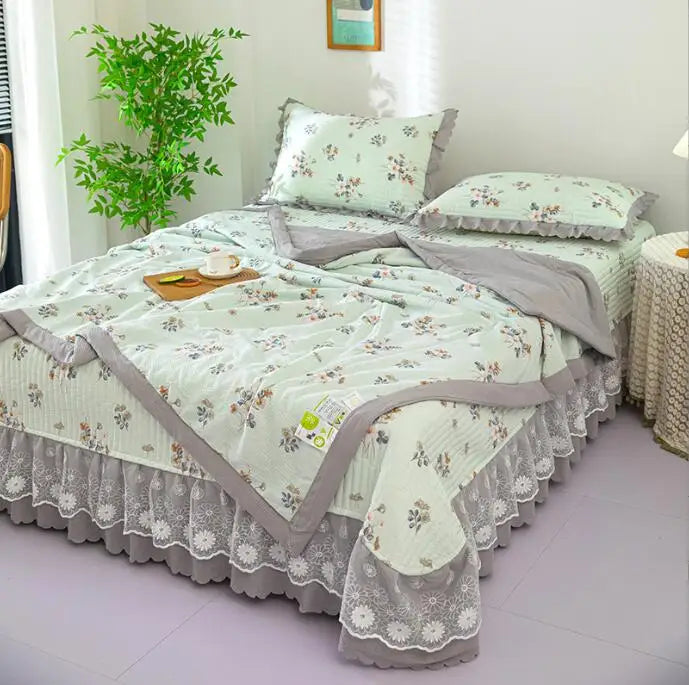 DecorBites™ Breathable Cotton Summer Bedding Set - 4 Pieces