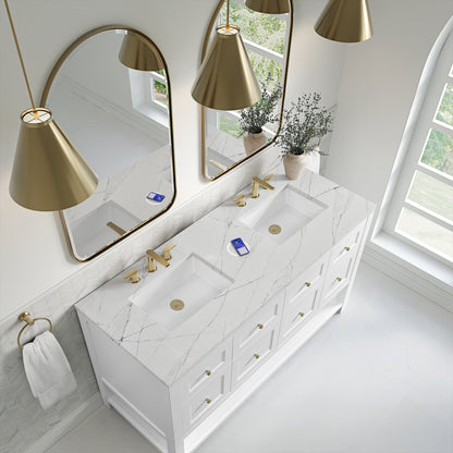 James Martin Breckenridge 60" Double Bathroom Vanity, Bright White